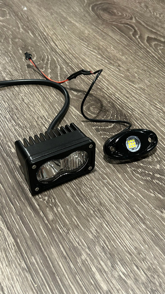 Plug and play light combo for ridstars comes with Baja and plug and play rock light